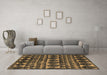 Machine Washable Abstract Brown Modern Rug in a Living Room,, wshabs5059brn