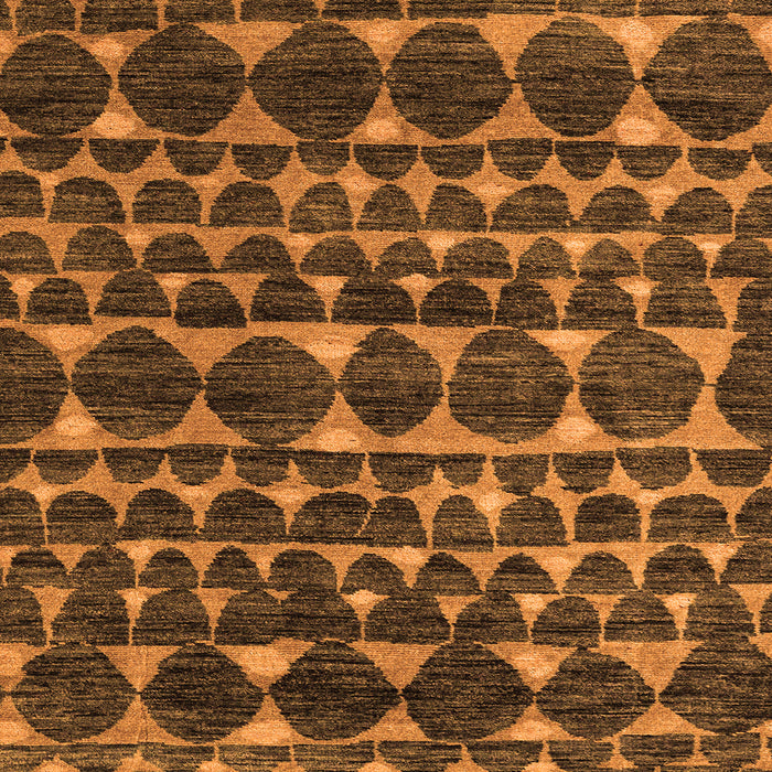 Square Machine Washable Abstract Orange Modern Area Rugs, wshabs5059org