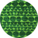 Round Abstract Green Modern Rug, abs5059grn