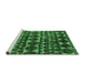 Sideview of Machine Washable Abstract Emerald Green Modern Area Rugs, wshabs5059emgrn