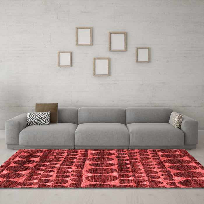 Modern Red Washable Rugs