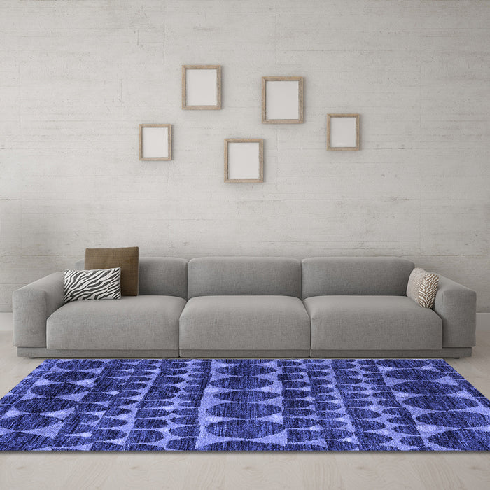 Machine Washable Abstract Blue Modern Rug in a Living Room, wshabs5059blu