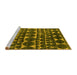 Sideview of Machine Washable Abstract Yellow Modern Rug, wshabs5059yw