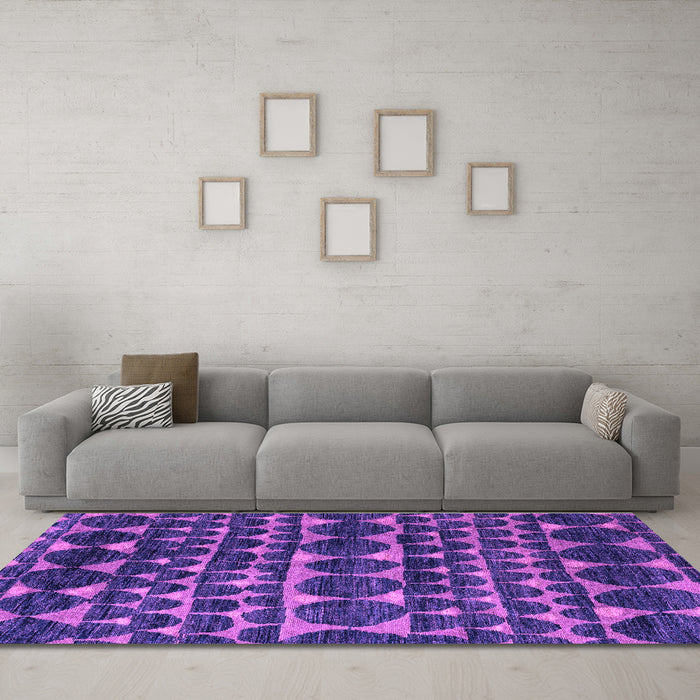 Machine Washable Abstract Purple Modern Area Rugs in a Living Room, wshabs5059pur