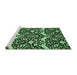 Sideview of Machine Washable Abstract Emerald Green Modern Area Rugs, wshabs505emgrn