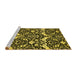 Sideview of Machine Washable Abstract Yellow Modern Rug, wshabs505yw