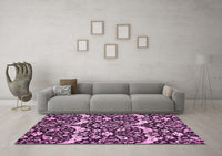 Machine Washable Abstract Pink Modern Rug, wshabs505pnk