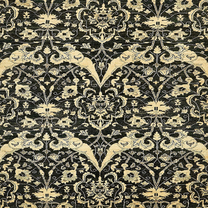 Square Abstract Ginger Brown Green Modern Rug, abs505