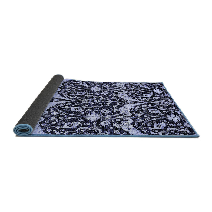 Sideview of Abstract Blue Modern Rug, abs505blu