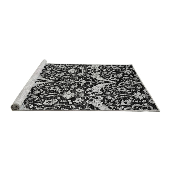 Sideview of Machine Washable Abstract Gray Modern Rug, wshabs505gry