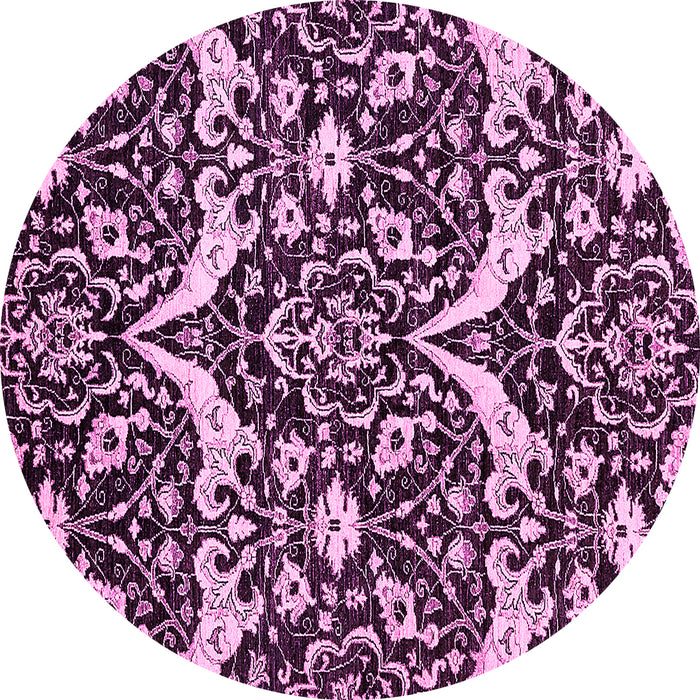 Round Abstract Pink Modern Rug, abs505pnk