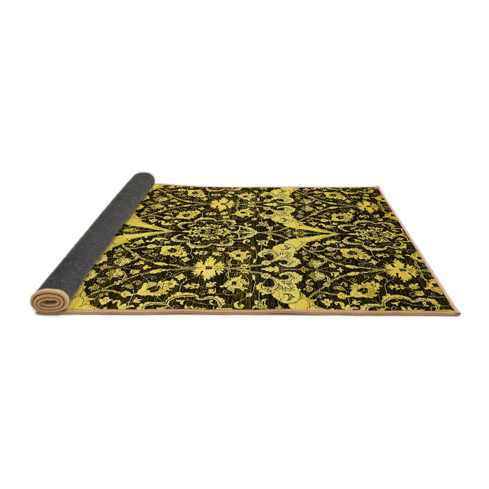 Sideview of Abstract Yellow Modern Rug, abs505yw