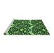 Sideview of Machine Washable Abstract Green Modern Area Rugs, wshabs505grn