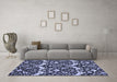 Machine Washable Abstract Blue Modern Rug in a Living Room, wshabs505blu