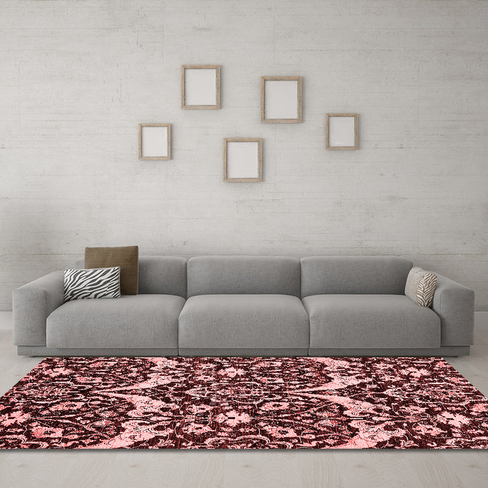 Modern Red Washable Rugs