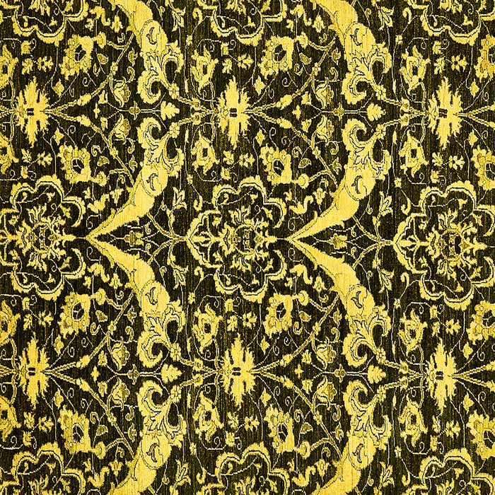 Square Machine Washable Abstract Yellow Modern Rug, wshabs505yw