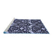 Sideview of Machine Washable Abstract Blue Modern Rug, wshabs505blu