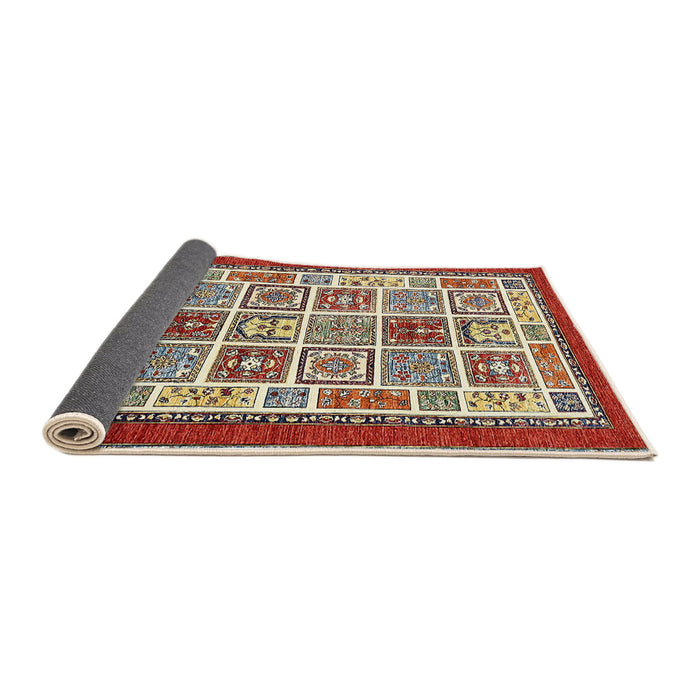 Sideview of Abstract Red Modern Rug, abs506