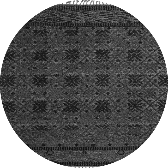 Round Abstract Gray Modern Rug, abs5060gry