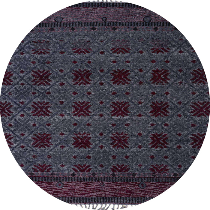 Round Abstract Purple Modern Rug, abs5060