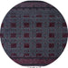 Round Abstract Purple Modern Rug, abs5060