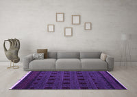 Machine Washable Abstract Purple Modern Rug, wshabs5060pur