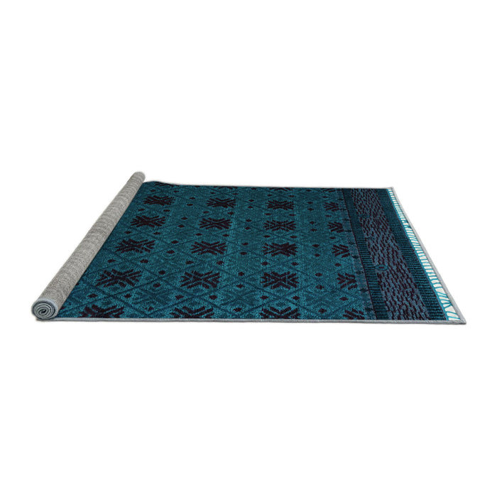 Sideview of Machine Washable Abstract Light Blue Modern Rug, wshabs5060lblu