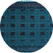 Round Machine Washable Abstract Light Blue Modern Rug, wshabs5060lblu