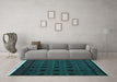 Machine Washable Abstract Turquoise Modern Area Rugs in a Living Room,, wshabs5060turq