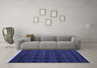 Machine Washable Abstract Blue Modern Rug, wshabs5060blu