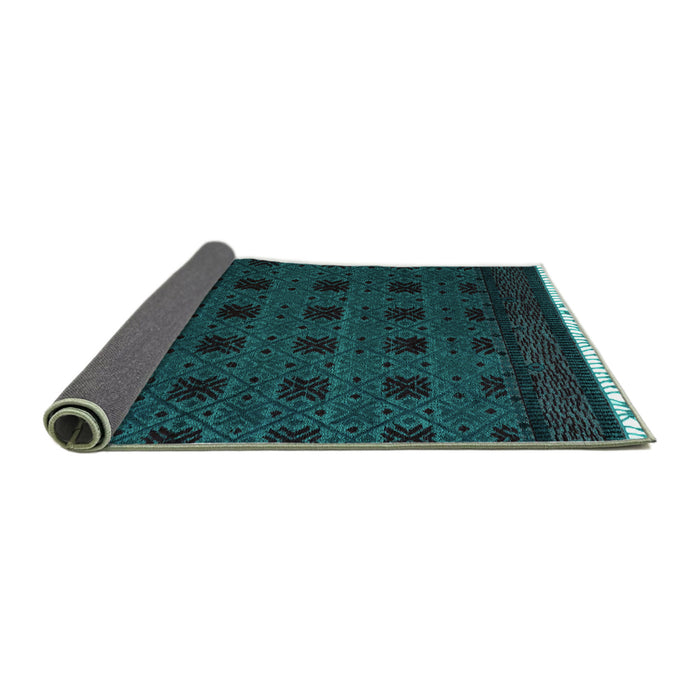 Sideview of Abstract Turquoise Modern Rug, abs5060turq