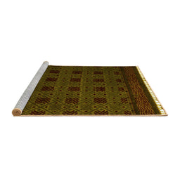 Sideview of Machine Washable Abstract Yellow Modern Rug, wshabs5060yw