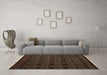 Machine Washable Abstract Brown Modern Rug in a Living Room,, wshabs5060brn