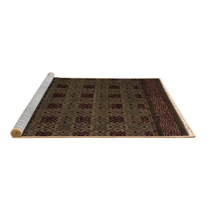 Sideview of Machine Washable Abstract Brown Modern Rug, wshabs5060brn