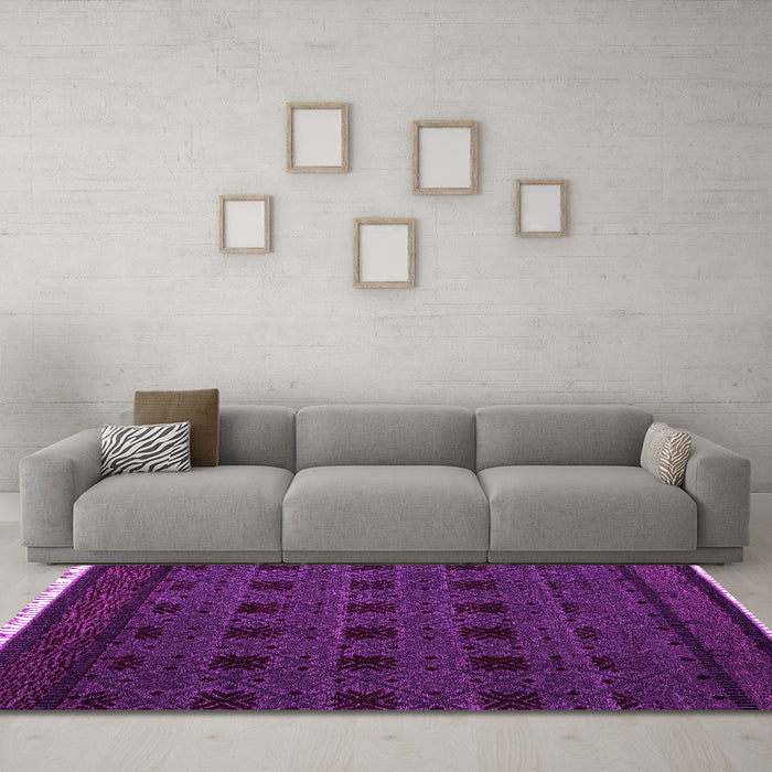 Machine Washable Abstract Pink Modern Rug in a Living Room, wshabs5060pnk