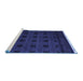 Sideview of Machine Washable Abstract Blue Modern Rug, wshabs5060blu