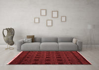 Machine Washable Abstract Red Modern Rug, wshabs5060red