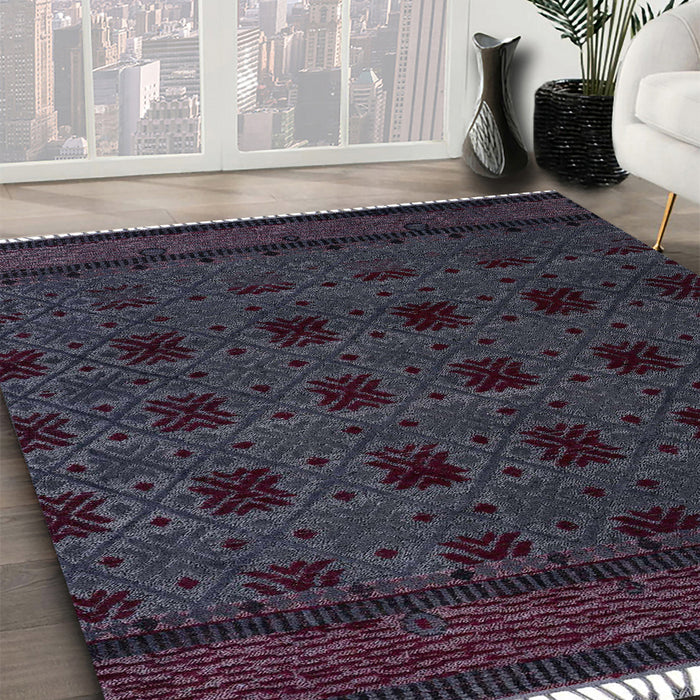 Machine Washable Abstract Grape Purple Rug in a Family Room, wshabs5060
