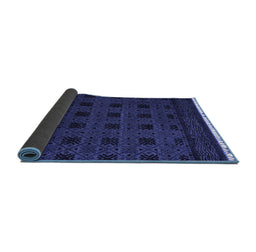 Sideview of Abstract Blue Modern Rug, abs5060blu