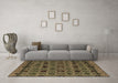 Machine Washable Abstract Brown Modern Rug in a Living Room,, wshabs5061brn