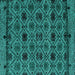 Square Machine Washable Abstract Turquoise Modern Area Rugs, wshabs5061turq