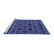 Sideview of Machine Washable Abstract Blue Modern Rug, wshabs5061blu