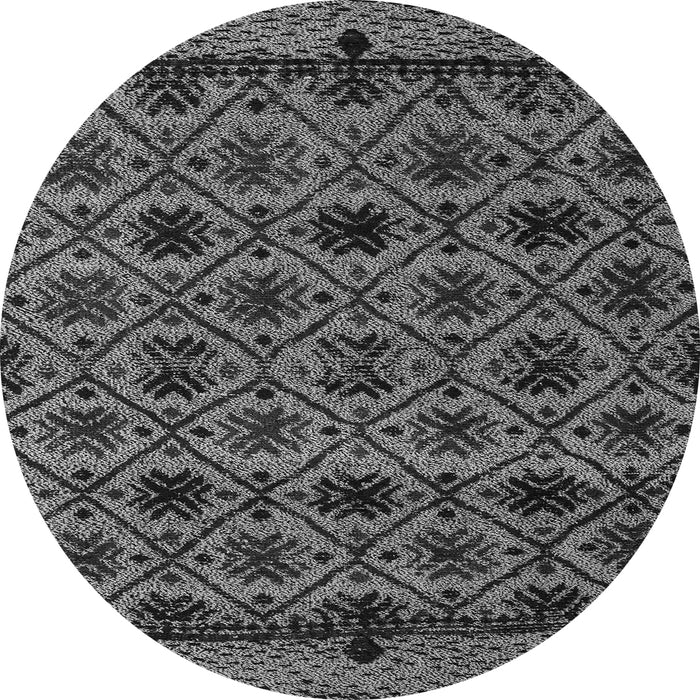 Round Machine Washable Abstract Gray Modern Rug, wshabs5061gry