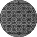 Round Machine Washable Abstract Gray Modern Rug, wshabs5061gry