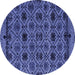 Round Abstract Blue Modern Rug, abs5061blu