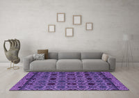 Machine Washable Abstract Purple Modern Rug, wshabs5061pur