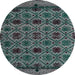 Round Machine Washable Abstract Light Slate Gray Rug, wshabs5061