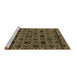 Sideview of Machine Washable Abstract Brown Modern Rug, wshabs5061brn