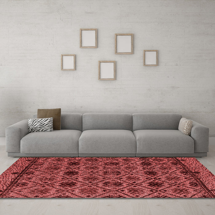Modern Red Washable Rugs