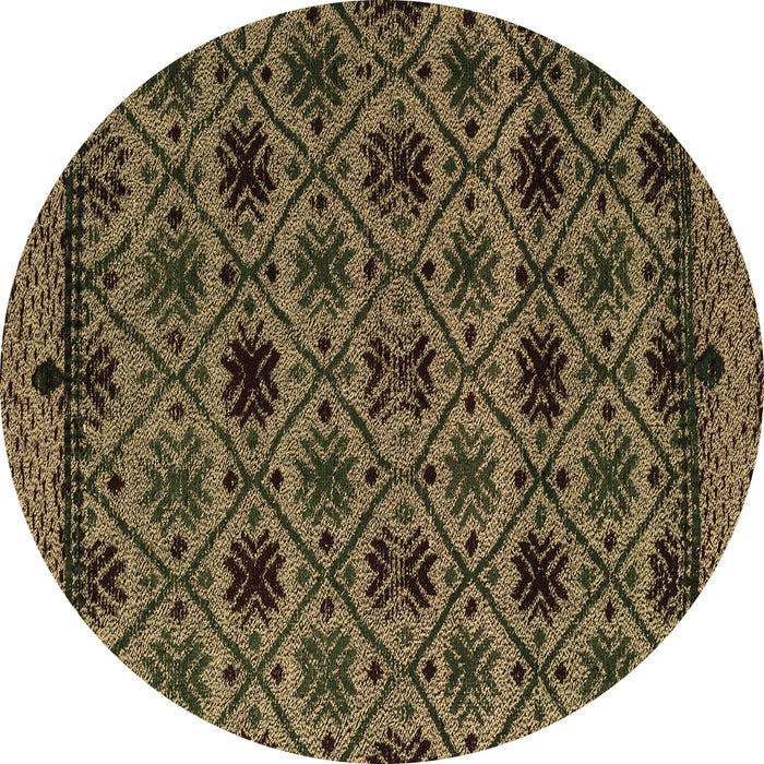 Round Abstract Brown Modern Rug, abs5061brn